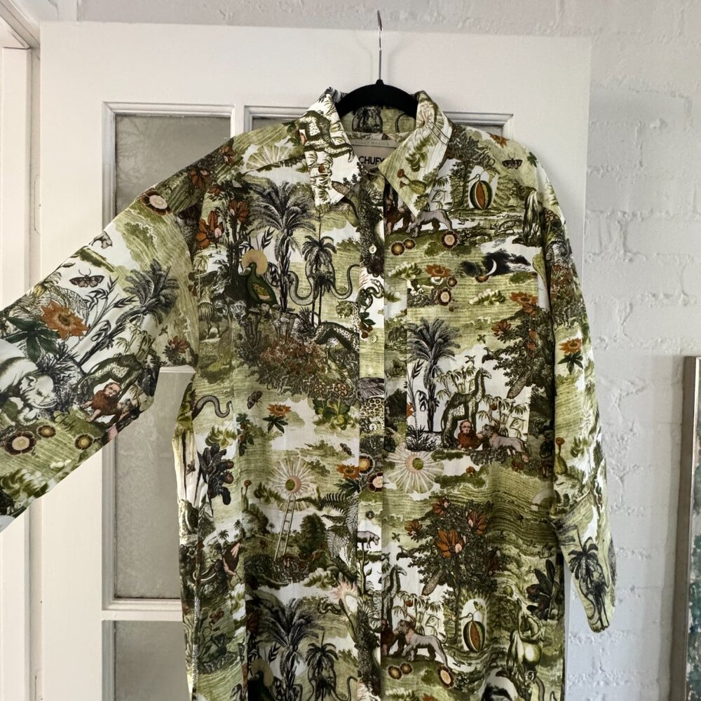 Chufy Anise Safari Dress in Eden Green size M